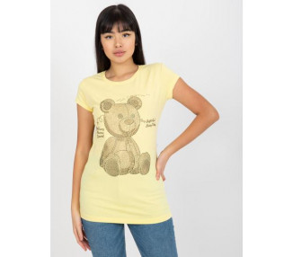 Dámské tričko s aplikací medvídka MIRANDA žluté