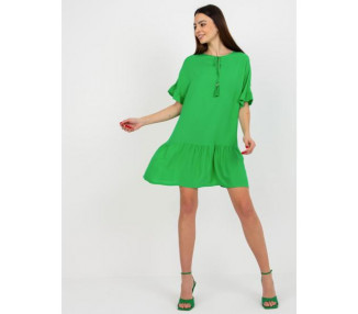 Dámské šaty s volánem a vázáním Sindy SUBLEVEL zelené 