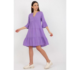 Dámské šaty s volánkem a výstřihem do V SUBLEVEL fialové 