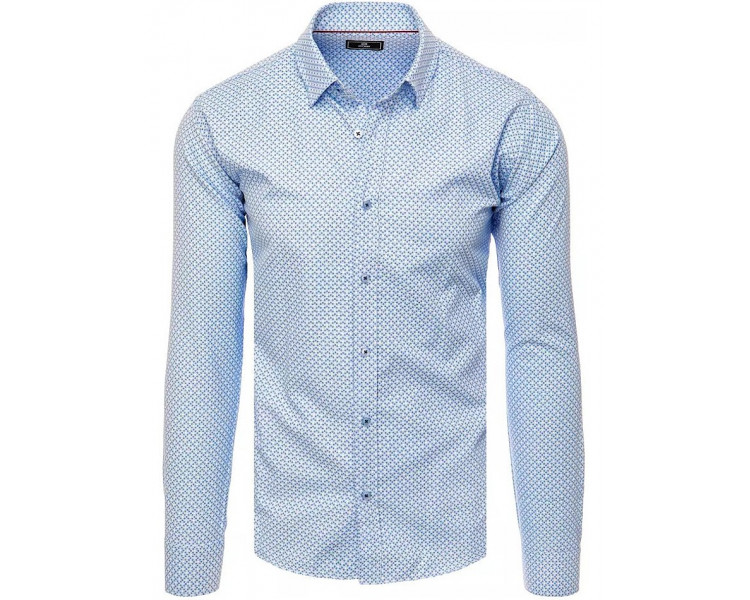 Světle modrá vzorovaná pánská košile