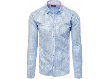 Světle modrá vzorovaná pánská košile