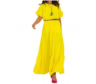 žlutá volánová maxi sukně