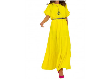 žlutá volánová maxi sukně