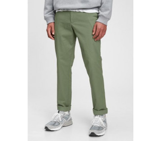 Kalhoty modern khaki in slim fit GapFlex Zelená