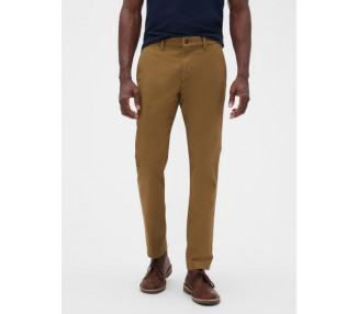 Kalhoty essential khaki skinny fit GapFlex Hnědá