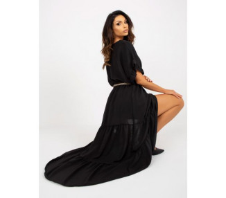Dámská sukně s volánkovým lemem a elastickým pasem KLEMENT černá