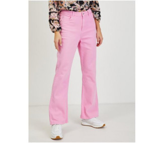 Růžové dámské bootcut džíny