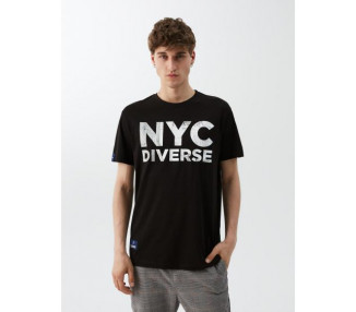 Pánské tričko s potiskem NY CITY 04 S1829 černá barva