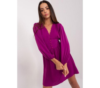 Dámské šaty s buffovými rukávy SLOTA fialové 