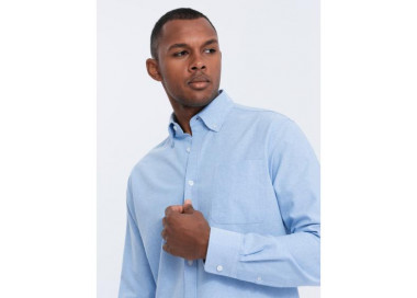 Pánská látková košile Oxford REGULAR V4 OM-SHOS-0108 modrá 