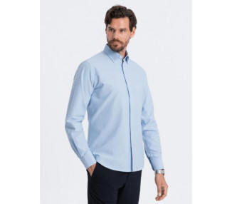 Pánská látková košile Oxford REGULAR V2 OM-SHOS-0114 modrá 