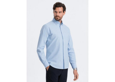 Pánská látková košile Oxford REGULAR V2 OM-SHOS-0114 modrá 