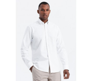 Pánská látková košile Oxford REGULAR V1 OM-SHOS-0114 bílá 