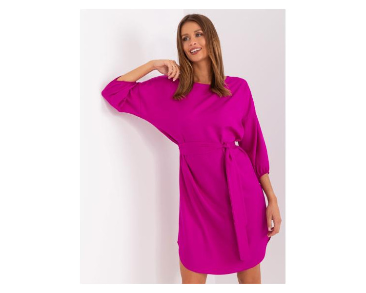 Dámské šaty pro každodenní nošení s 3/4 rukávy RUE PARIS fialové 