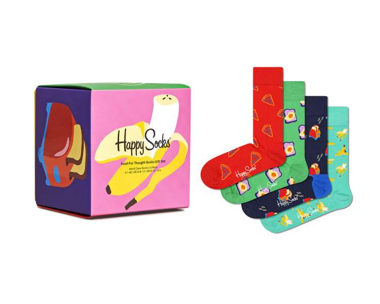 Happy Socks Food For Thought Socks Gift Set 4-Pack Multicolor XFFT09-0200
