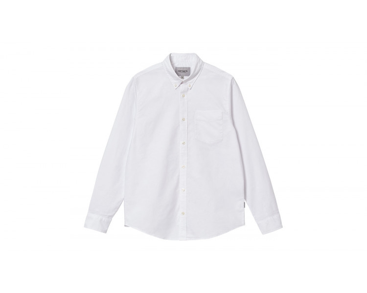 Carhartt WIP L/S Button Down Pocket Shirt White bílé I022069_02_90