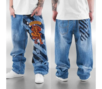 Dangerous DNGRS Tiger Baggy Jeans Light blue