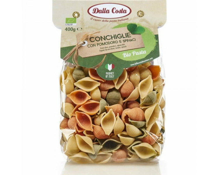 Dalla Costa Semolinové těstoviny BIO tricolore Conchiglie 400 g